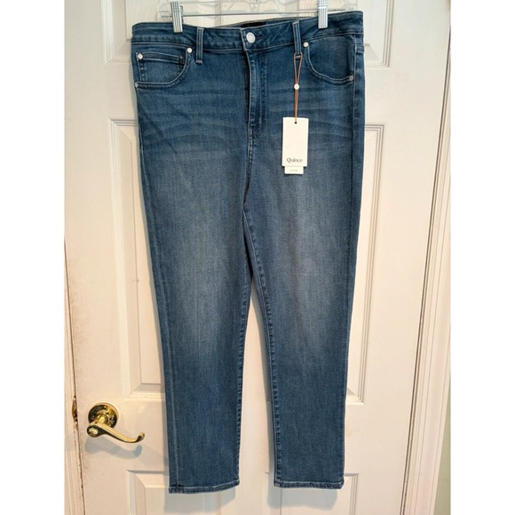 Quince Denim - Quince High Rise Skinny Jeans Women 32 Seaside Blue Denim NWT Minimalist Tencel
